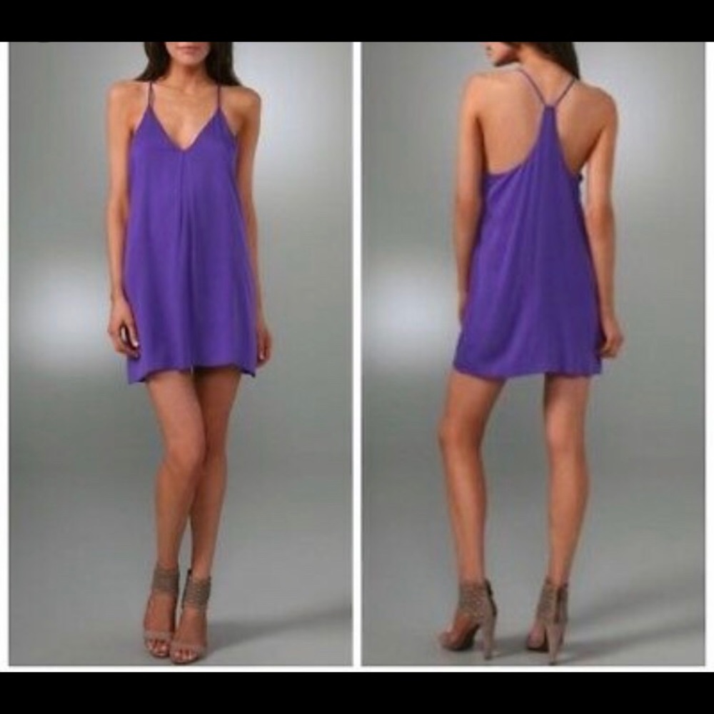Alice and Olivia vibrant purple mini dress